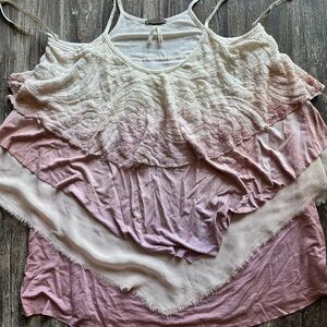 Gimmicks by BKE Pink and White Ombre Camisole